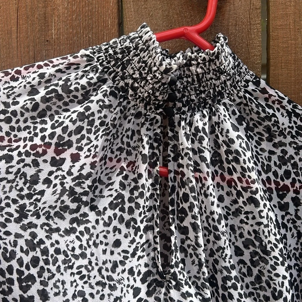 Anthropologie Bailey 44  Leopard Print Black White Dress Size 2 - Picture 11 of 12